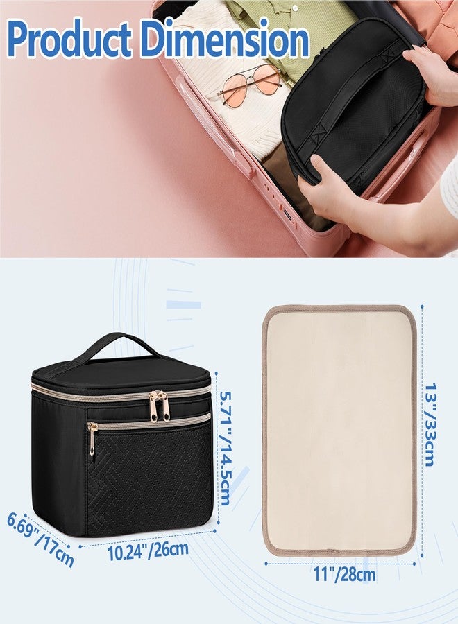 Fasrom Pill Bottle Organizer, Medicine Bag with Waterproof Mat & Adjustable Divider, Travel Carrying Case for Pills, Vitamins, Medical Supplies, First Aid Bag for Home Storage, Travel, Black - Image 5